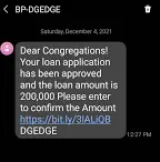 fake loan app approval message